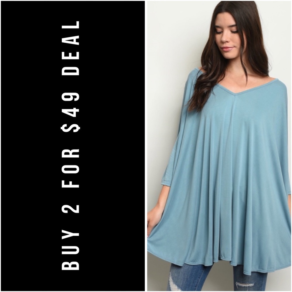 LAST2️⃣//DEEP SKY BLUE TOP